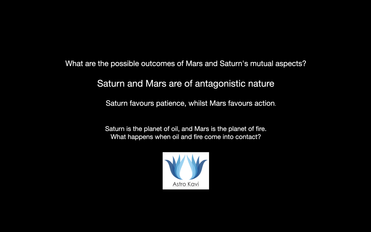 Some fatal consequences as a result of Saturn and Mars’ mutual aspect