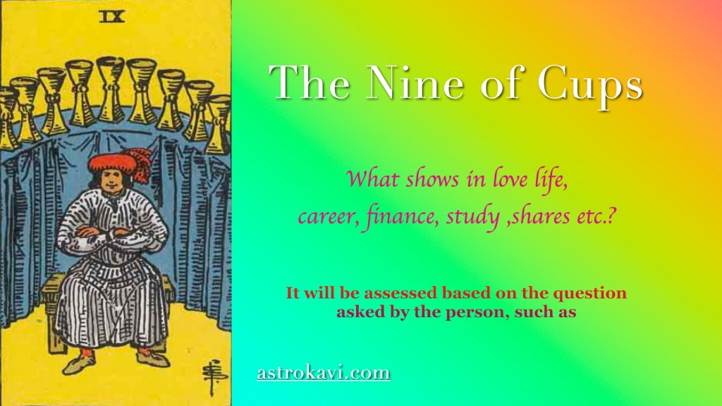 The Nine of Cups(Tarot cards and the Prashna chart provide quick&nbsp;insights.)
