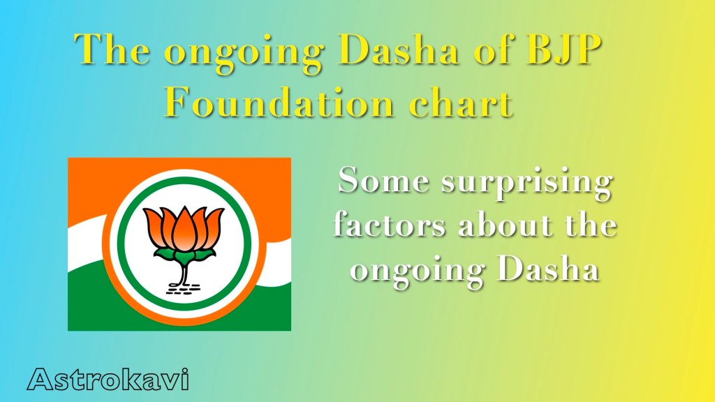 The ongoing Dasha(retrograde) of BJP Foundation&nbsp;chart